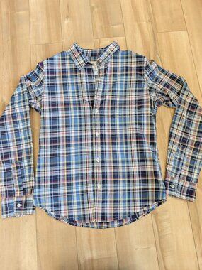 Frank & Eileen Blue Multicolor Plaid Button Down Shirt Small